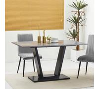 Tavolo da Pranzo per 4-6 persone, Tavolo da Soggiorno con Piano Effetto Marmo e Base in Acciaio, 140x80x76 cm Description:Il tavolo da pranzo è al centro dei tuoi momenti in compagnia di amici e paren