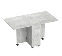 Tavolo da Pranzo Pieghevole 140x76x74 cm con Ruote con 2 Cassetti 2 Ante e