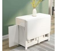 Tavolo da pranzo pieghevole con cassetto, design a farfalla, salvaspazio, lunghezza 1,3 m, può contenere 4 sedie, ideale per piccoli spazi