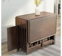 Tavolo da pranzo pieghevole con cassetto, salvaspazio, design con foglie cadenti, include 4 sedie, tavolo a farfalla per cucina e sala da pranzo