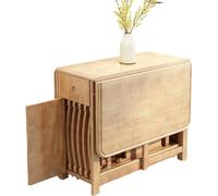 Tavolo da pranzo pieghevole con cassetto, salvaspazio, design con foglie cadenti, include 4 sedie, tavolo a farfalla per cucina e sala da pranzo