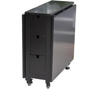 Tavolo da pranzo pieghevole con ruote e cassetti, salvaspazio 6-8 posti, per riunioni di famiglia e piccole aree da pranzo