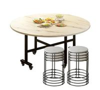 Tavolo da pranzo pieghevole con sgabelli, tavolo da cucina salvaspazio su ruote, struttura in metallo resistente per piccoli spazi, perfetto per ambienti compatti