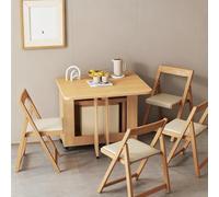 Tavolo da pranzo pieghevole da 1,4 m, tavolo a ribalta in legno massello, ingresso, cucina, scrivania, tavolino da caffè, picnic