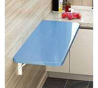 Tavolo da pranzo pieghevole da parete blu a forma di goccia, salvaspazio, per casa, ufficio, cucina, 80 x 40 cm, design moderno, facile installazione, uso versatile