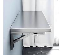 Tavolo da pranzo pieghevole da parete, in acciaio inox, facile da montare, capacità di carico fino a 50 kg, scrivania salvaspazio, dimensioni compatte 60 x 30 cm