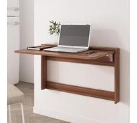 Tavolo da pranzo pieghevole da parete, scrivania sospesa in legno per cucina, studio, lavanderia, bar, design con foglie a goccia, soluzione salvaspazio, larghezza 64 cm
