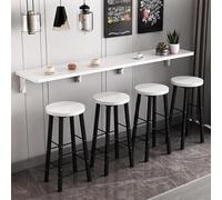 Tavolo da pranzo pieghevole da parete, tavolo stretto in legno per negozi di tè e bar, design salvaspazio color acero bianco, 71,1 x 30,5 cm, perfetto per piccoli spazi