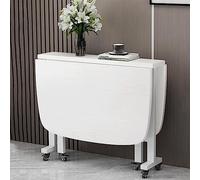 Tavolo da pranzo pieghevole in legno con design a foglia allungabile rettangolare tavolo da cucina per piccoli spazi portatile con ruote per una facile mobilità