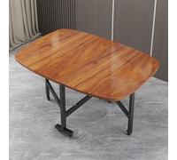 Tavolo da pranzo pieghevole in legno con foglie a goccia, per piccoli spazi, tavolo allungabile e versatile, con 6 ruote, salvaspazio, tavolo da cucina per cucina e soggiorno, 120 x 70 cm