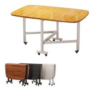 Tavolo da pranzo pieghevole in legno massello allungabile con 4 sedie design a foglia goccia 6 ruote per una facile mobilità tavolo da cucina multiuso in marrone/nero/finitura naturale, 99 x 61 x 76