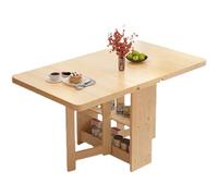 Tavolo da pranzo pieghevole in legno massello con anta a ribalta e 2 ripiani portaoggetti 3 in 1 tavolo da cucina pieghevole per un uso versatile e pieghevole allungabile