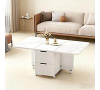 Tavolo da pranzo pieghevole multiuso, Tavoli centrali moderni della fattoria con scomparto nascosto e ruote girevoli Tavolo da centro soggiorno da terra for piccoli spazi(A,1.2M)