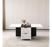 Tavolo da pranzo pieghevole multiuso, Tavoli centrali moderni della fattoria con scomparto nascosto e ruote girevoli Tavolo da centro soggiorno da terra for piccoli spazi(B,1.2M)