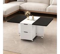 Tavolo da pranzo pieghevole multiuso, Tavoli centrali moderni della fattoria con scomparto nascosto e ruote girevoli Tavolo da centro soggiorno da terra for piccoli spazi(C,1.2M)