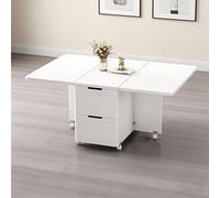 Tavolo da pranzo pieghevole multiuso, Tavoli centrali moderni della fattoria con scomparto nascosto e ruote girevoli Tavolo da centro soggiorno da terra for piccoli spazi(E,1M)