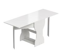 Tavolo Da Pranzo Pieghevole Per 4 Persone Con Ripiano, In Legno, 160x60x75 Cm, Bianco