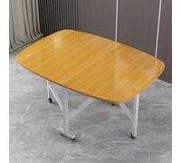 Tavolo da pranzo pieghevole portatile con design a foglia per piccoli spazi, allungabile e versatile, tavolo in legno su 6 ruote, soluzione salvaspazio per cucina o soggiorno (120 x 70 cm)