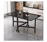 Tavolo da pranzo pieghevole portatile con piano in legno allungabile design a foglia goccia 6 ruote per una facile mobilità Mobili salvaspazio cucina e sala da pranzo (colore: )