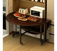 Tavolo da Pranzo Pieghevole,Tavolo a Ribalta per 6 Persone,Tavola Salvaspazio Cucina,Tavolino Chiudibile,Tavoli Tondo Allungabile,Scrivania a Scomparsa Legno,Tavoli Richiudibile(Walnut,100x75cm)