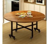 Tavolo da Pranzo Pieghevole,Tavolo a Ribalta per 6 Persone,Tavola Salvaspazio Cucina,Tavolino Chiudibile,Tavoli Tondo Allungabile,Scrivania a Scomparsa Legno,Tavoli Richiudibile(Brown,100x75cm)