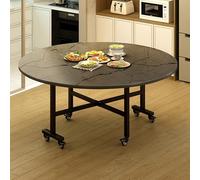 Tavolo da Pranzo Pieghevole,Tavolo a Ribalta per 6 Persone,Tavola Salvaspazio Cucina,Tavolino Chiudibile,Tavoli Tondo Allungabile,Scrivania a Scomparsa Legno,Tavoli Richiudibile(Gray,120x75cm)