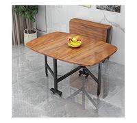Tavolo da Pranzo Pieghevole, Tavolo Pieghevole in Legno per 6-10 Persone, Tavolo Pieghevole Versatile con 6 Ruote, Cucina salvaspazio, Tavolo da Pranzo allungabile, Nero 100x60cm