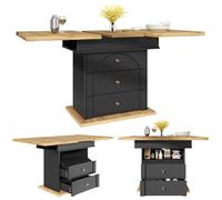 Tavolo da pranzo pieghevole telescopico (110-140 x 80 cm), tavolo da pranzo allungabile, tavolo da cucina salvaspazio, per cucina e soggiorno, design minimalista della porta dell'armadio, tavolo da