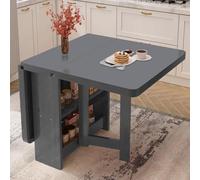 Tavolo da pranzo pieghevole versatile, allungabile, for cucina, ufficio, in legno massello, con doppio spazio di archiviazione, tavolo da pranzo ribaltabile for sala da pranzo, ufficio o cucina, suppo