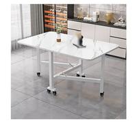 Tavolo da pranzo pieghevole versatile, tavolo da cucina rotondo in legno con 6 ruote, design espandibile in 3 forme, perfetto per piccoli spazi, uffici e appartamenti