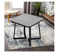Tavolo da pranzo quadrato contemporaneo da bistrot - impiallacciatura di legno con gambe in metallo nero, elegante tavolo per il tempo libero per il soggiorno arredamento moderno per la casa design