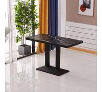 Tavolo da pranzo quadrato moderno per 2-4 persone, piccolo tavolo da cucina in legno con base in metallo, versatile tavolo d'accento per piccoli spazi, ideale per negozi di tè e salotti