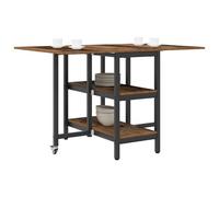 Tavolo Da Pranzo Rettangolare 122 x 80 x 76,5 cm Legno Ingegnerizzato | Superficie Resistente E Facile Da Pulire, Ripiani Di Stoccaggio Sotto Il Tavolo, Design Pieghevole E Allungabile, Mobile