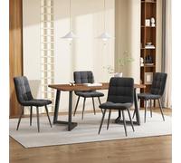 Tavolo da pranzo rettangolare da 117 cm, in velluto grigio scuro, gambe nere (grigio scuro, nero e noce, 117 x 68 x 75 + 44 x 41 x 86 cm)