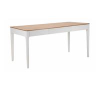 Tavolo da pranzo rettangolare in legno bianco Dimensioni 180x90xh 80 cm e peso 35 kg piano in legno marrone bianco