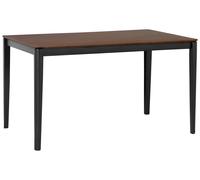 Tavolo da Pranzo Rettangolare Legno Scuro Gambe Metallo Nero 135 x 80 cm Cedar