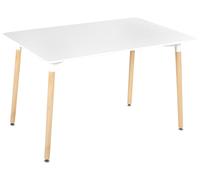 Tavolo da pranzo rettangolare scandinavo con gambe in legno di faggio bianco New