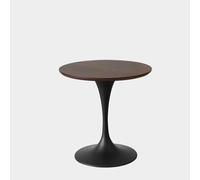 Tavolo da pranzo rotondo a tulipano con base in metallo, moderno tavolo da cucina naturale per sala da pranzo, design elegante della metà del secolo, mobili salvaspazio, elegante decorazione per la