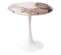 Tavolo da pranzo rotondo con piedistallo, piano in granito da 60/70/80 cm, con gambe a tulipano in metallo, tavolino moderno per caffè e tempo libero, per soggiorno, caffetteria e cucina (colore: 80