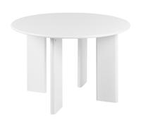 Tavolo da pranzo rotondo in legno MDF con piedistallo 120 cm Bianco Cosmo