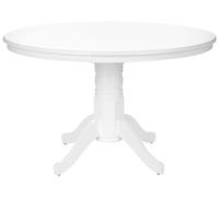 Tavolo da pranzo rotondo in legno retrò con piedistallo 100 cm bianco Akron