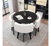 Tavolo da pranzo rotondo in marmo con 4 sedie - moderno ufficio reception scrivania per salotto e soggiorno