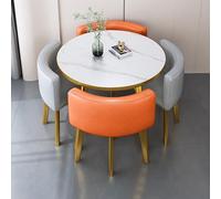 Tavolo da pranzo rotondo in marmo con 4 sedie - moderno ufficio reception scrivania per salotto e soggiorno