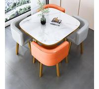 Tavolo da pranzo rotondo in marmo con 4 sedie - moderno ufficio reception scrivania per salotto e soggiorno