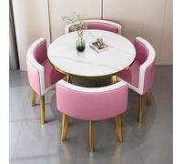 Tavolo da pranzo rotondo in marmo con 4 sedie - moderno ufficio reception scrivania per salotto e soggiorno