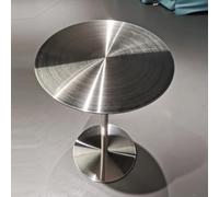 Tavolo da pranzo rotondo moderno in acciaio inossidabile, tavolo da bar resistente, facile da pulire per cucina di casa, angolo colazione, caffetteria, bar e cocktail lounge(Round,70cm/27.5in)