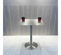 Tavolo da pranzo rotondo moderno in acciaio inossidabile, tavolo da bar resistente, facile da pulire per cucina di casa, angolo colazione, caffetteria, bar e cocktail lounge(Square,40cm/15.7in)