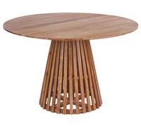 Tavolo da pranzo rotondo moderno per 4 persone 120 cm in legno d'acacia scuro Me