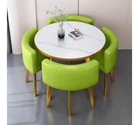Tavolo da Pranzo Rotondo per 4 con Sedie Tavolo E Sedie in Marmo Tavolo Quattro Sedie Reception per Ufficio E Set di Sedie Tavolo E Sedie in Marmo Tavolo, Green-Round-Cortex, One Size