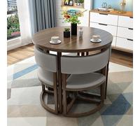 Tavolo da pranzo rotondo per set da 4, combinazione di tavoli e sedie rotondi per negoziazione, tavolo rotondo da ufficio e sedia, tavolo da caffè per il tempo libero stile retrò. (Dimensioni: stile 7